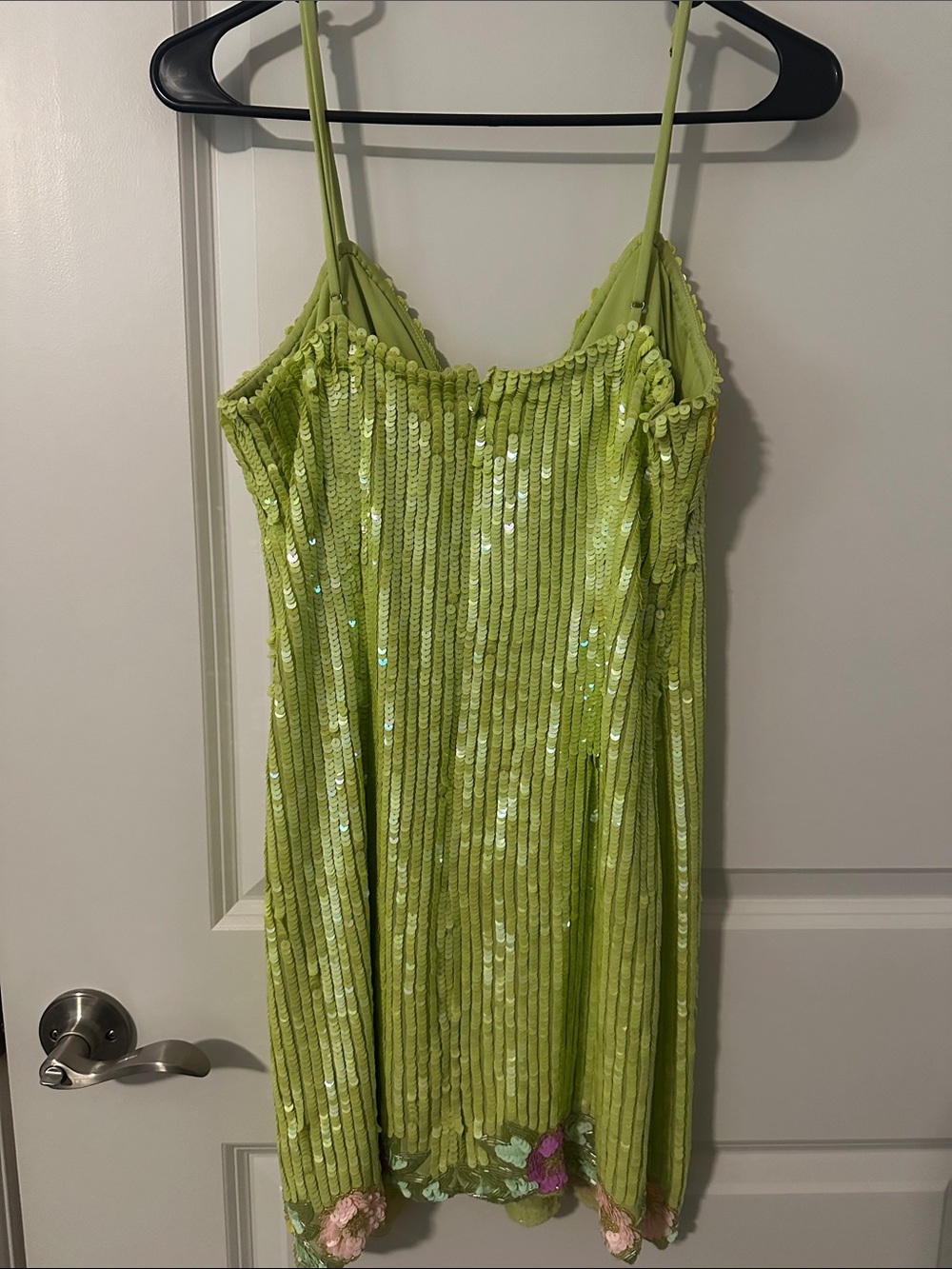 MAJORELLE Lime Green Sequin Embellished Dress - Picture 8 of 9